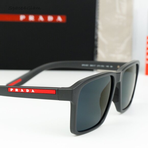 NEW Prada Linea Rossa PS05YS UFK05U Grey Rubber Blue Mirror Violet Sunglasses - Picture 4 of 7